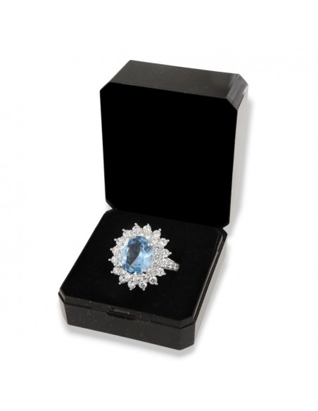 Anello Argento Rodiato Principessa Celeste 12X10MM [945d2077]