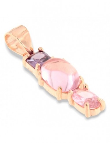 Ciondolo Argento Rosato Punto Luce Pietre Rosa [99fa4868]