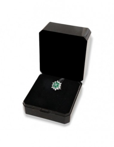 Ciondolo Argento Rodiato Fiore Zirconi Verdi Bianchi [dedcdaaa]