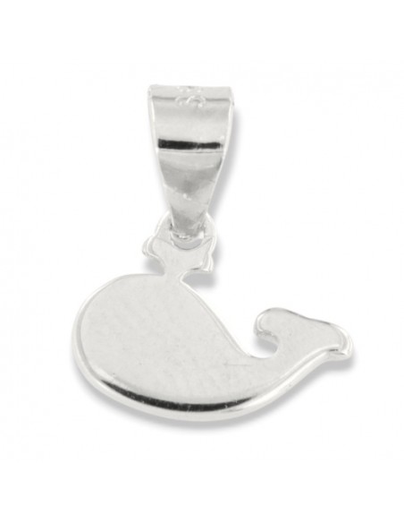 Ciondolo Argento Rodiato Balena Celeste Smaltata [dcd48d21]