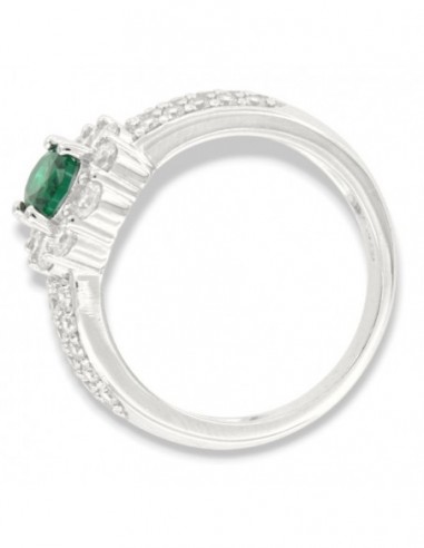 Anello Argento Rodiato Principessa Verde 7x5MM [d8bbc4a7]