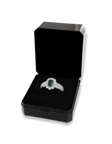 Anello Argento Rodiato Principessa Verde 7x5MM [b68046ae]