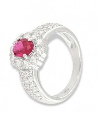 Anello Argento Rodiato Principessa Rossa 7x5MM [e80adda2]