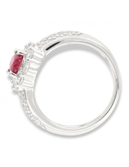 Anello Argento Rodiato Principessa Rossa 7x5MM [5f171ca6]