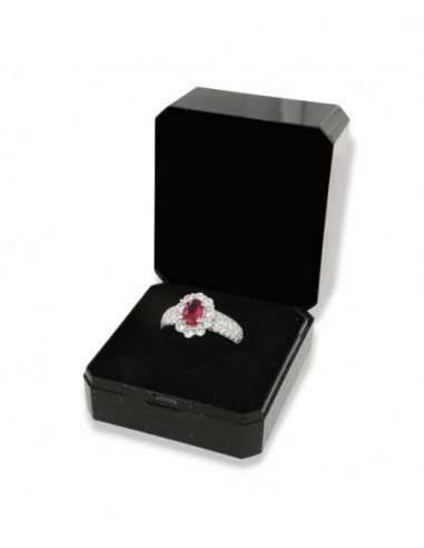 Anello Argento Rodiato Principessa Rossa 7x5MM [312c9eaf]