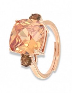 Anello Argento Rosato Zircone 12x12MM [a6aea4e1]