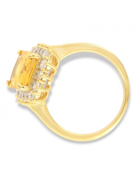 Anello Argento Dorato Principessa Gialla Rettangolare [4dfccfa2]