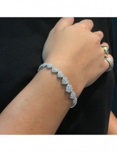 Bracciale Argento Rodiato Cuori Pavettati Degradè [d5739d67] 2