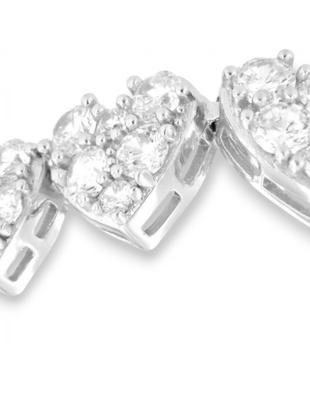 Bracciale Argento Rodiato Cuori Pavettati Degradè [e18386fb]