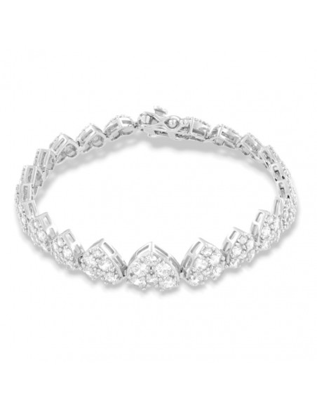Bracciale Argento Rodiato Cuori Pavettati Degradè [e4d3c1e5]