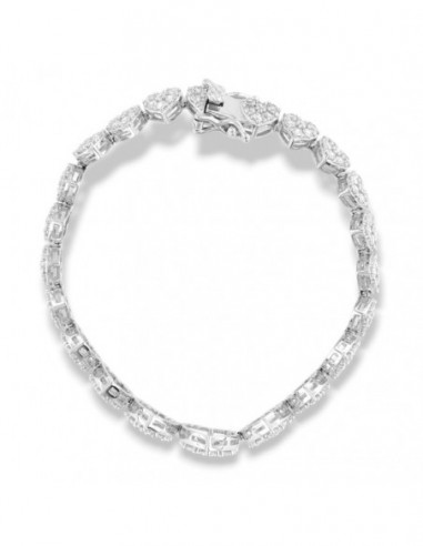 Bracciale Argento Rodiato Cuori Pavettati Degradè [8ae843ec]