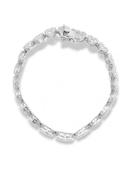 Bracciale Argento Rodiato Cuori Pavettati Degradè [8ae843ec]