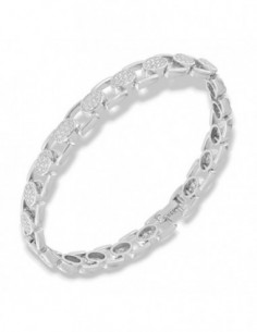 Bracciale Argento Rodiato Catena Zirconi Bianchi [02b9464d]