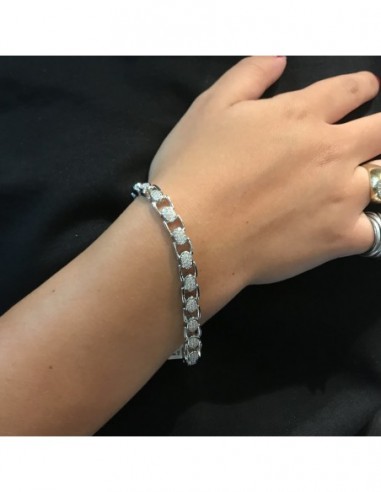 Bracciale Argento Rodiato Catena Zirconi Bianchi [a5f55905]