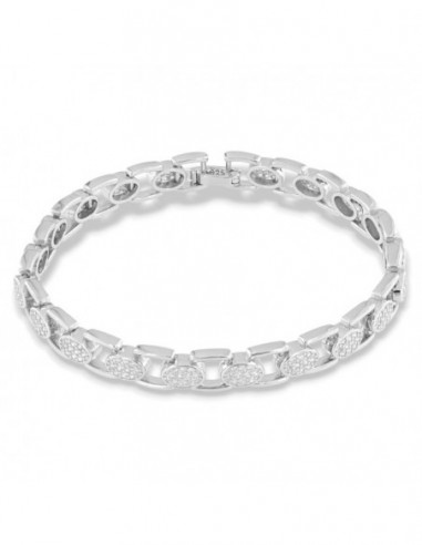 Bracciale Argento Rodiato Catena Zirconi Bianchi [17b8df1f]