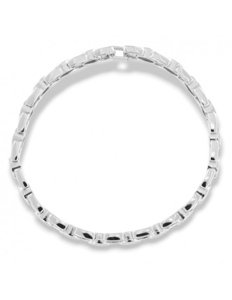 Bracciale Argento Rodiato Catena Zirconi Bianchi [a0a51e1b]