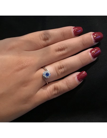 Anello Argento Rodiato Valentino Magic Blu 4MM [3b7a6382]