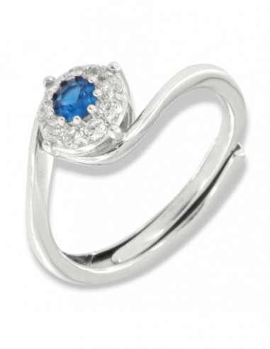 Anello Argento Rodiato Valentino Magic Blu 4MM [8c67a286]