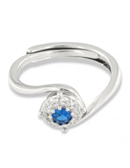 Anello Argento Rodiato Valentino Magic Blu 4MM [e70c6791]