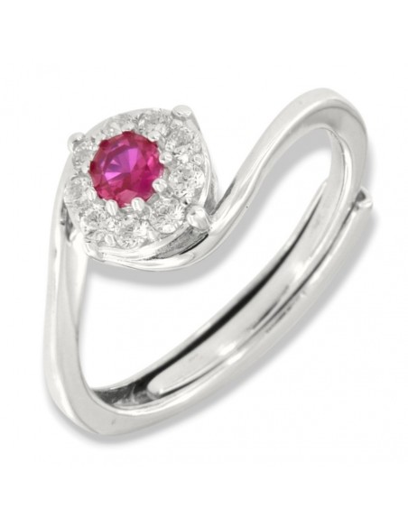 Anello Argento Rodiato Valentino Magic Fucsia 4MM [0bcb7a87]