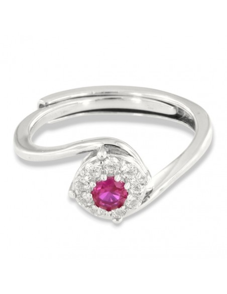 Anello Argento Rodiato Valentino Magic Fucsia 4MM [60a0bf90]
