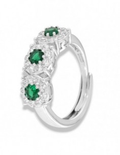 Anello Argento Rodiato Trilogy Magic Verde 4MM [66a5a357]