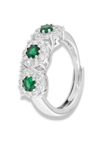 Anello Argento Rodiato Trilogy Magic Verde 4MM [66a5a357]