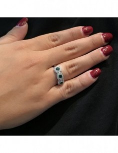 Anello Argento Rodiato Trilogy Magic Verde 4MM [66a5a357] 2