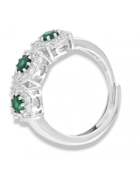 Anello Argento Rodiato Trilogy Magic Verde 4MM [4bb33ceb]