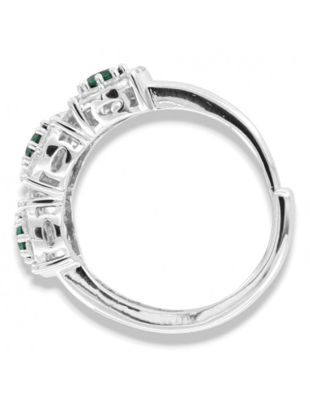 Anello Argento Rodiato Trilogy Magic Verde 4MM [fcaefdef]
