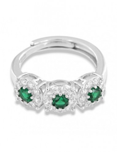 Anello Argento Rodiato Trilogy Magic Verde 4MM [2588bee2]