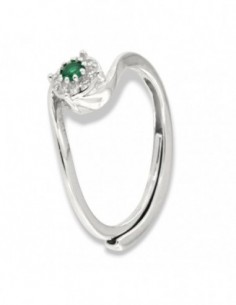 Anello Argento Rodiato Valentino Magic Verde 3MM [c6010810]