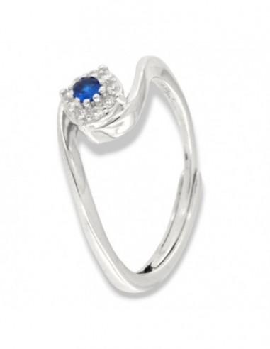 Anello Argento Rodiato Valentino Magic Blu 3MM [d7a1e1a8]