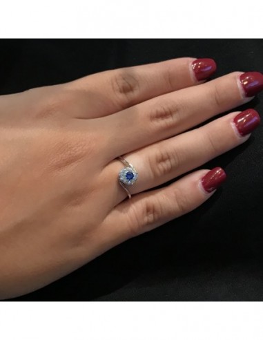 Anello Argento Rodiato Valentino Magic Blu 3MM [2991b086]