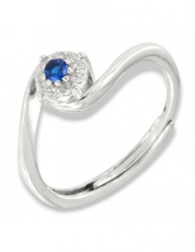 Anello Argento Rodiato Valentino Magic Blu 3MM [9e8c7182]