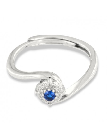 Anello Argento Rodiato Valentino Magic Blu 3MM [f5e7b495]