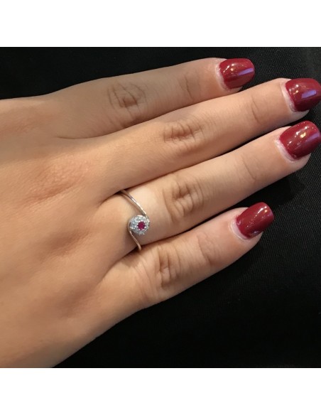Anello Argento Rodiato Valentino Magic Fucsia 3MM [ae3d6887]
