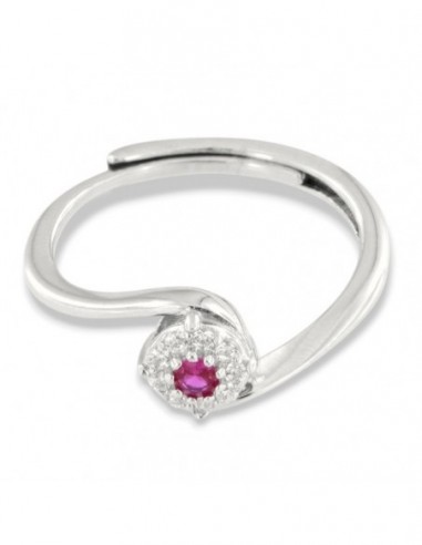 Anello Argento Rodiato Valentino Magic Fucsia 3MM [724b6c94]