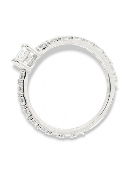 Anello Argento Rodiato Solitario 5MM Zirconi Gambo Degradè [19b3d857]
