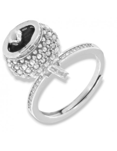 Anello Argento Rodiato Campanella Perle Bianche [00304923]