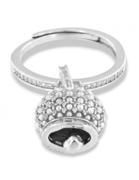 Anello Argento Rodiato Campanella Perle Bianche [6b5b8c34]