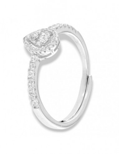 Anello Argento Rodiato Zirconi Baguette Goccia [29afdc88]