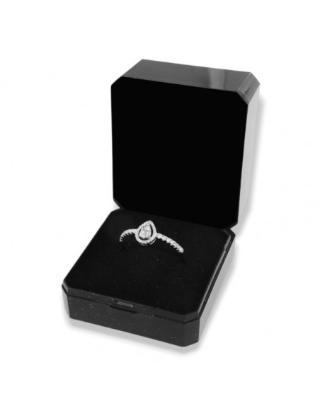 Anello Argento Rodiato Zirconi Baguette Goccia [2727d75a]