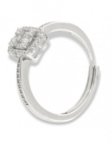 Anello Argento Rodiato Zirconi Baguette Ottagonale [c4dd35c9]