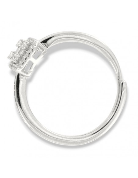 Anello Argento Rodiato Zirconi Baguette Ottagonale [73c0f4cd]