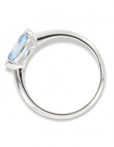 Anello Argento Rodiato Zircone Celeste Ovale [7393cb7c]