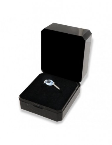 Anello Argento Rodiato Zircone Celeste Ovale [1da84975]