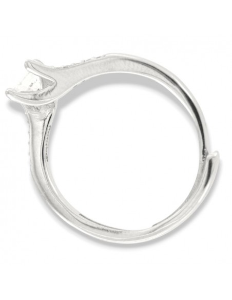 Anello Argento Rodiato Solitario 4MM Zirconi Gambo [c2026770]