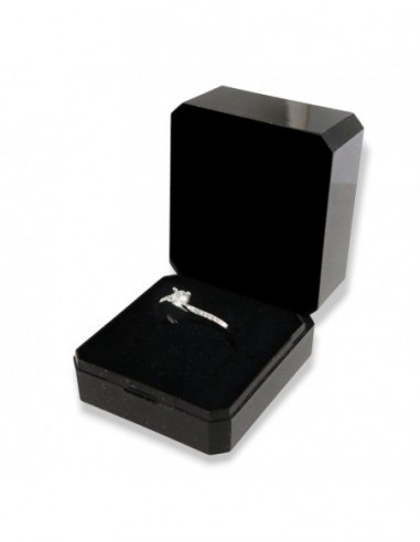 Anello Argento Rodiato Solitario 4MM Zirconi Gambo [ac39e579]
