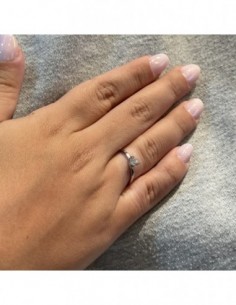 Anello Argento Rodiato Solitario 4MM 3 Punte [11dd5e67] 2